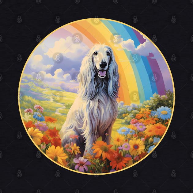 Colorful Afghan Hound Rainbow Flower Dog Art by Sports Stars ⭐⭐⭐⭐⭐